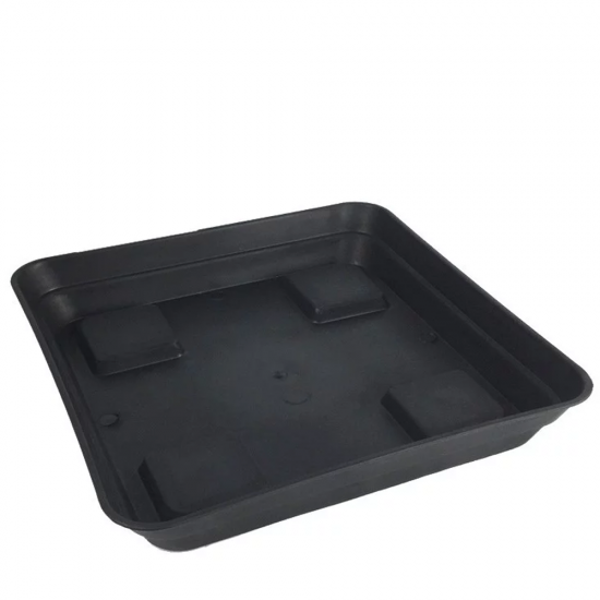 Plato cuadrado negro, para maceta cuadrada