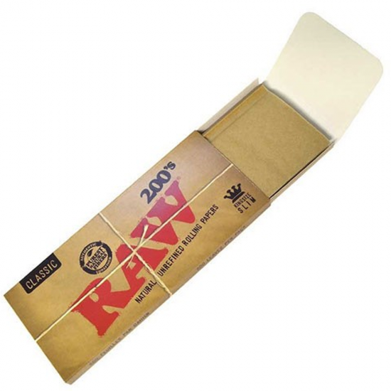 Papel Raw King Size Slim , librillo de 200 papeles